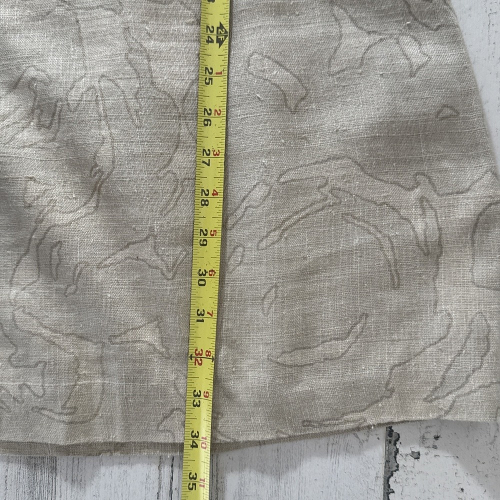 J Crew‎ Shift Dress Womens Size 0 Silk Linen Blend Beige Gold Design Pockets - Picture 7 of 8